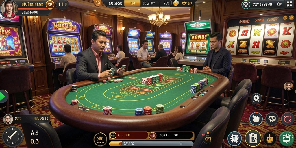 oristoto - Tangkapan layar menunjukkan karakter yang sedang berinteraksi di dunia permainan.