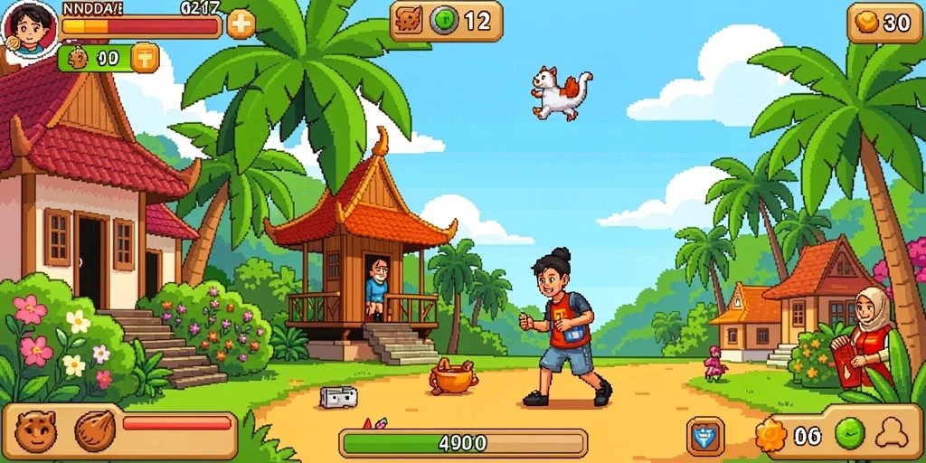 zofaza - Tangkapan layar menampilkan berbagai mini-game yang menghibur dan mendebarkan.